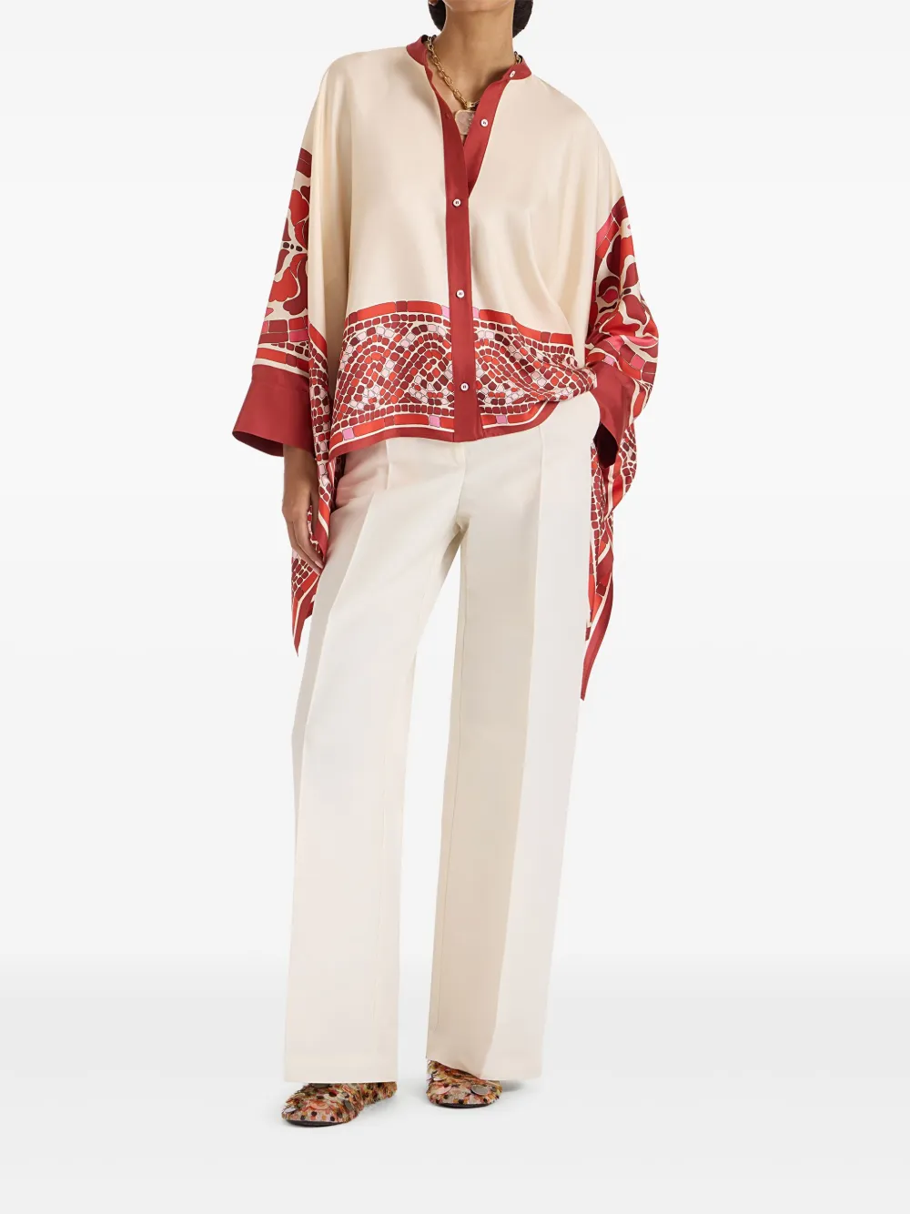 La DoubleJ silk foulard shirt - Rood