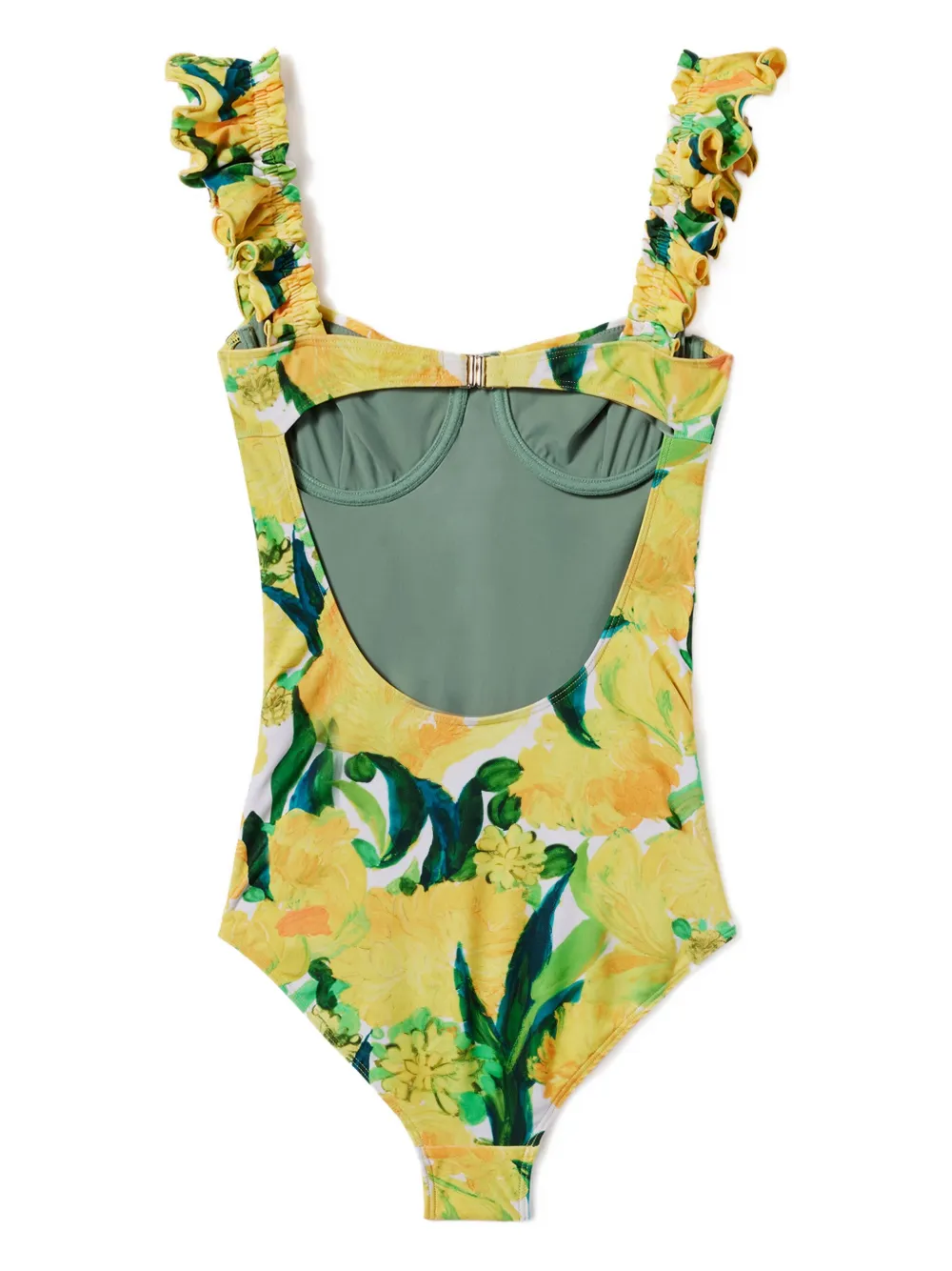 La DoubleJ floral swimsuit Geel