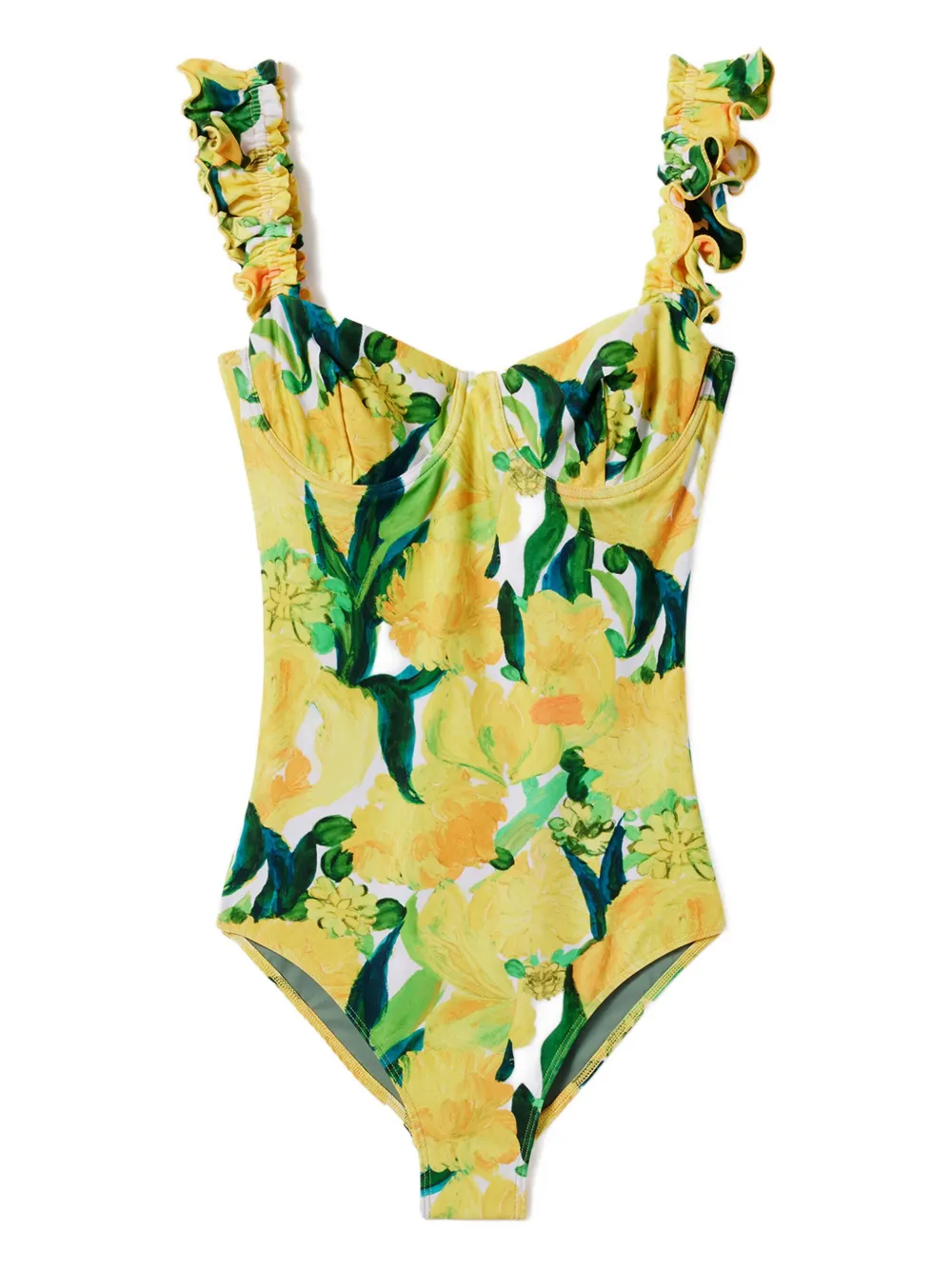 La DoubleJ floral swimsuit Geel
