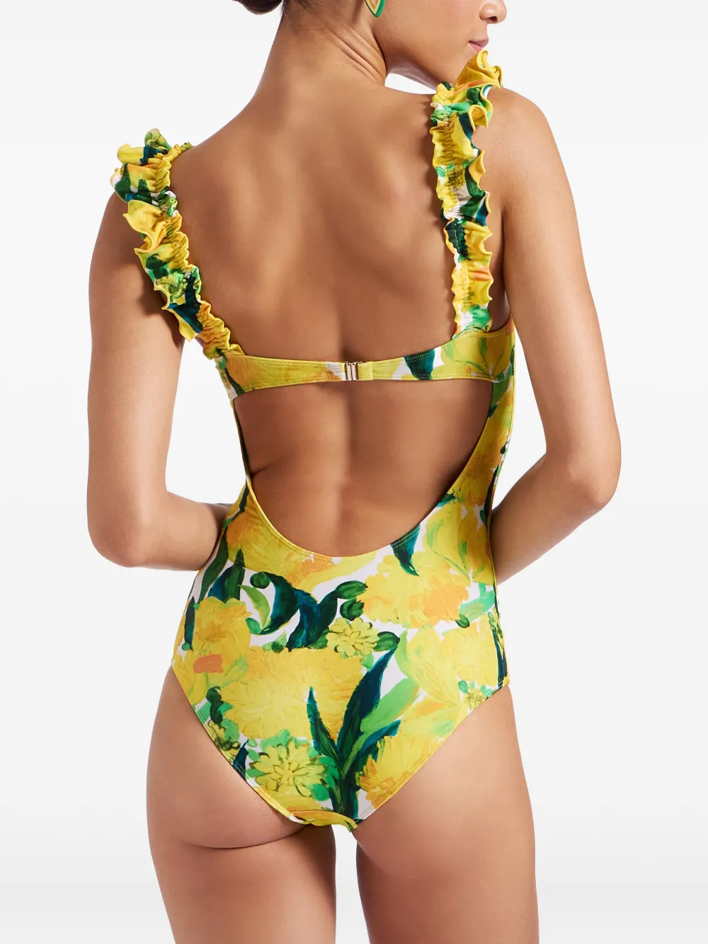 La DoubleJ floral swimsuit Geel