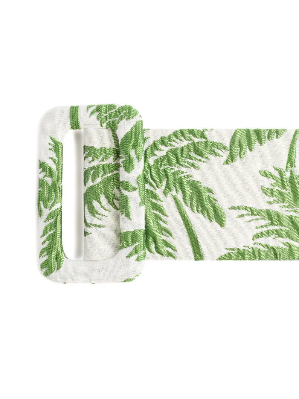 La DoubleJ palm-tree print belt Wit