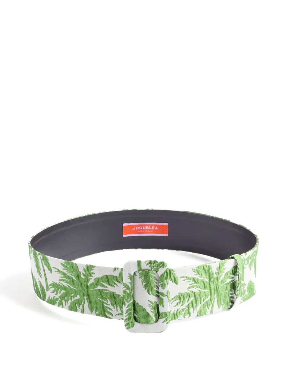 La DoubleJ palm-tree print belt Wit