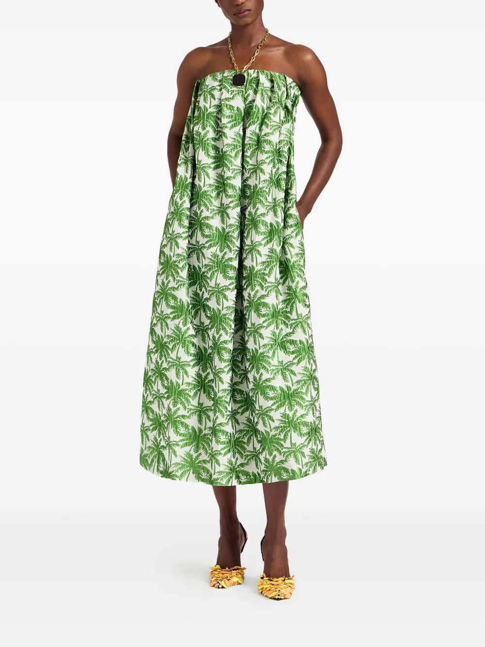 La DoubleJ Filter palm-print strapless midi dress | Tageskleider | Image 2