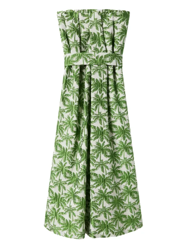 La DoubleJ Filter palm-print Strapless Midi Dress | White | FARFETCH BH La DoubleJ Filter palm-print Strapless Midi Dress | White | FARFETCH BH