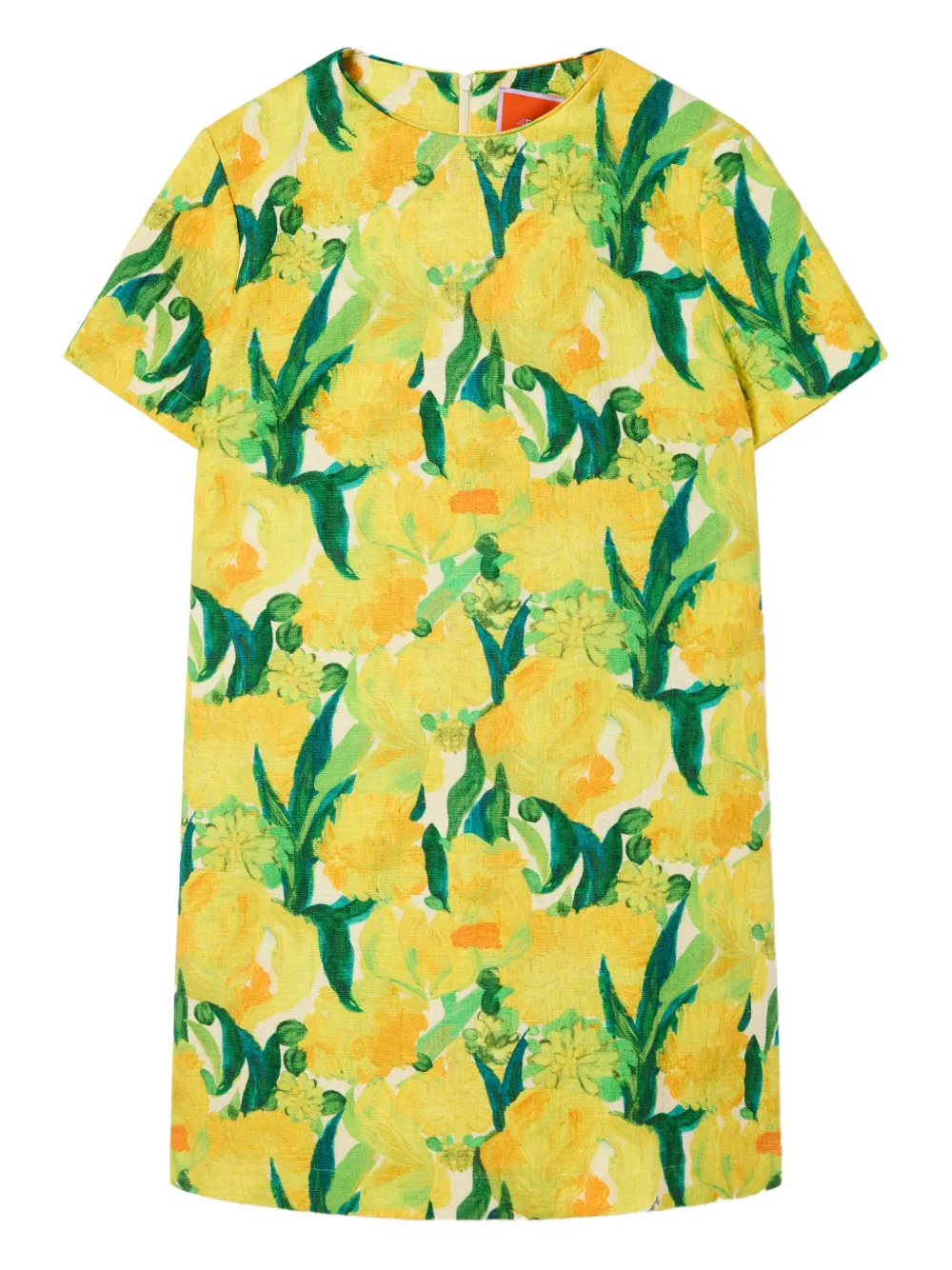 La Doublej Swing Lemon-print Shift Mini Dress