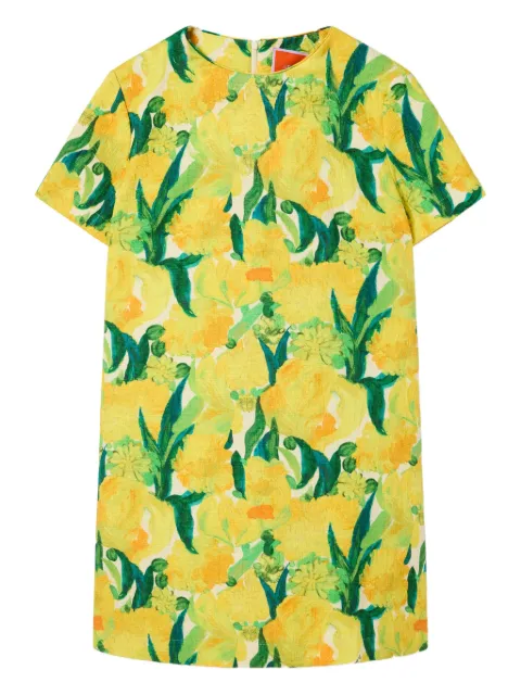 La DoubleJ Swing lemon-print shift mini dress