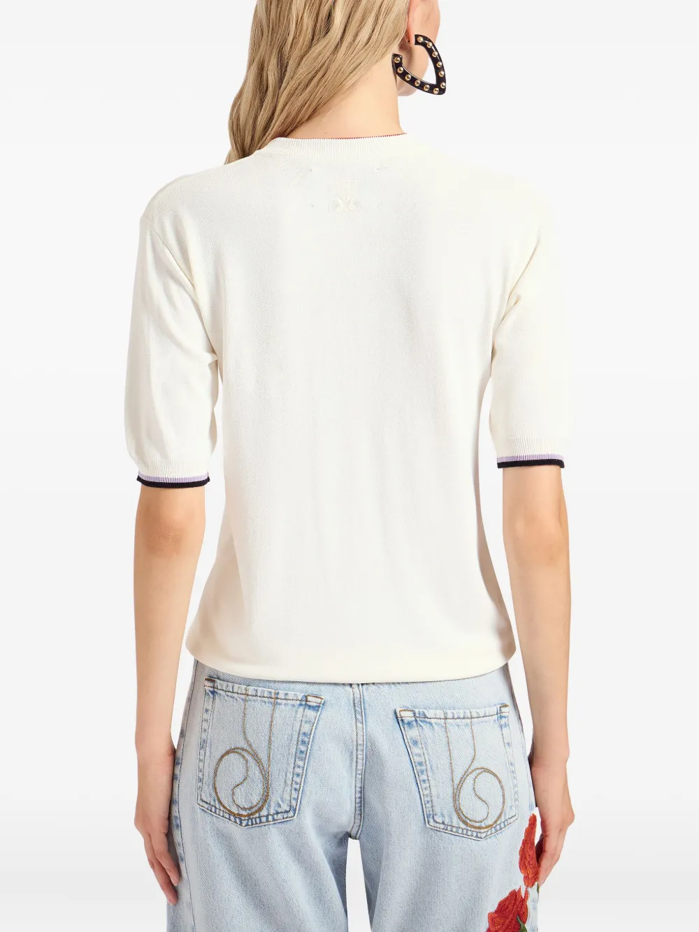 La DoubleJ Divine embroidered T-shirt Wit