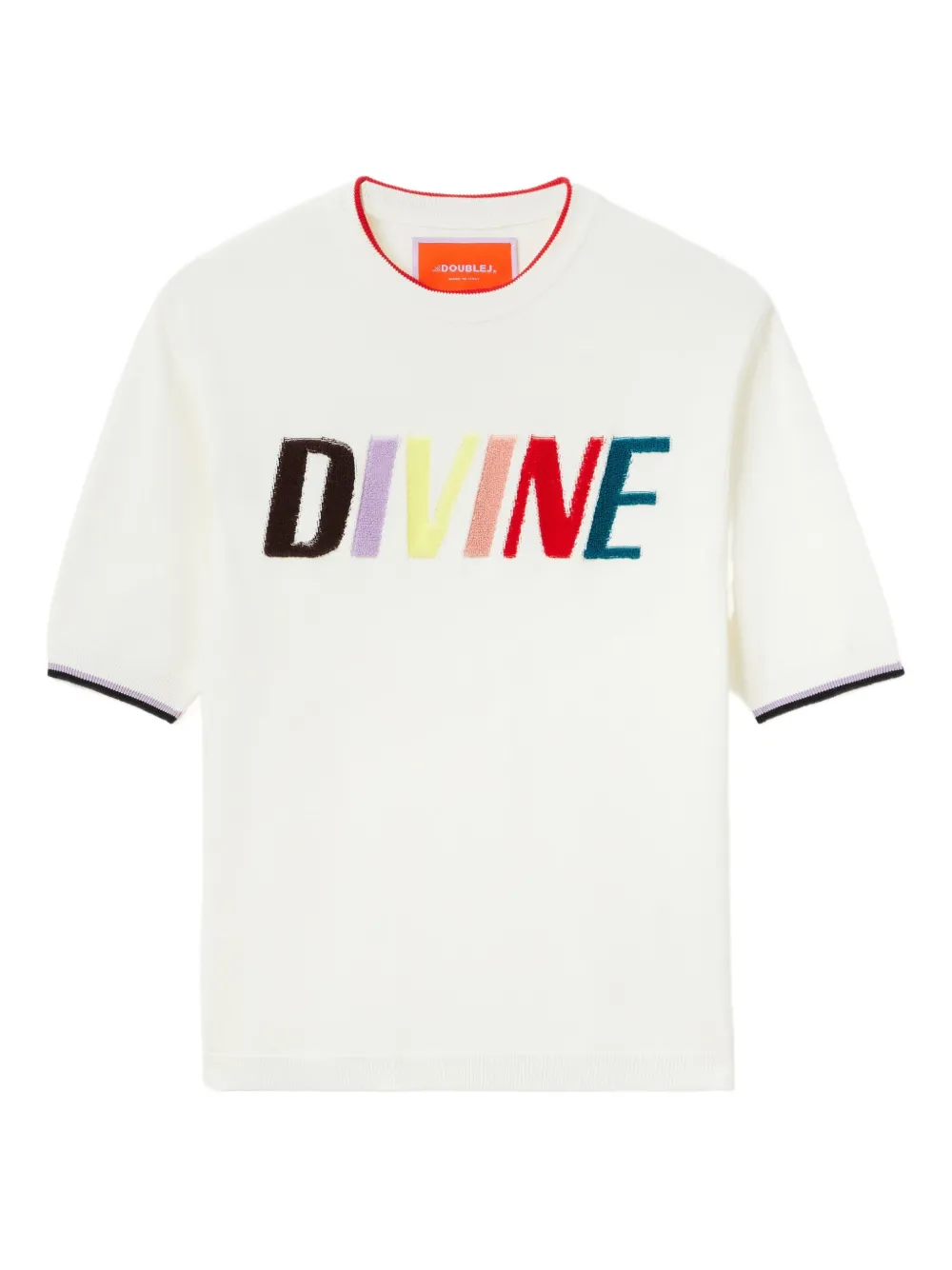 La DoubleJ Divine embroidered T-shirt Wit