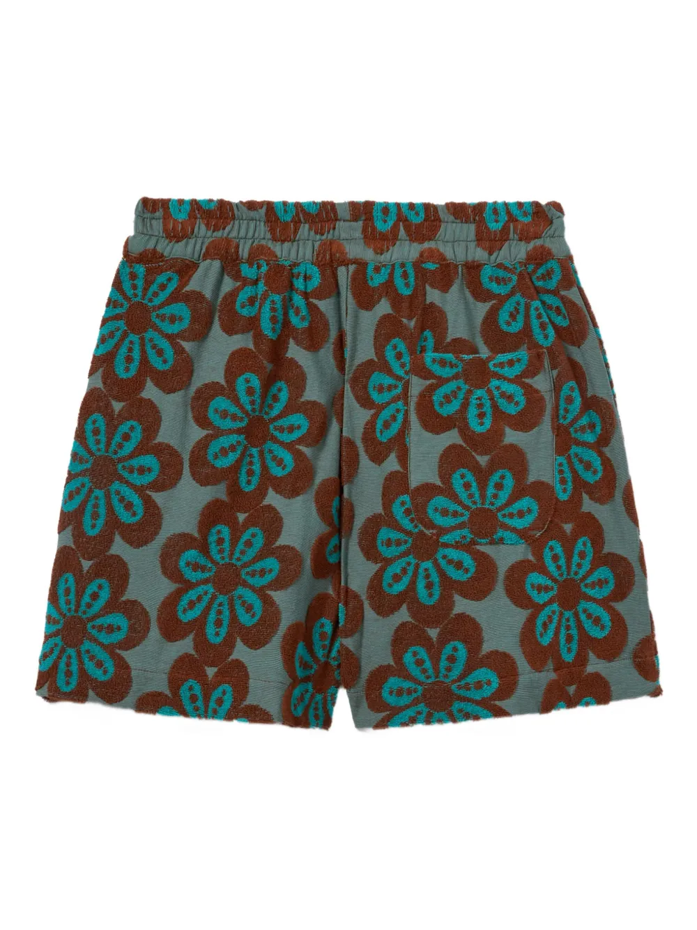 La DoubleJ flower-print pull-up shorts Groen