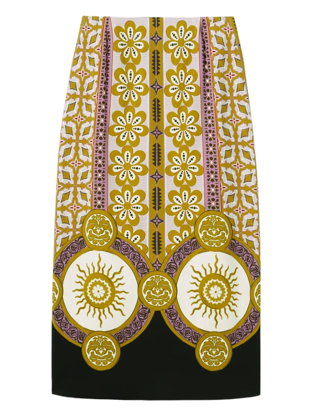 La DoubleJ patterned pencil skirt Beige