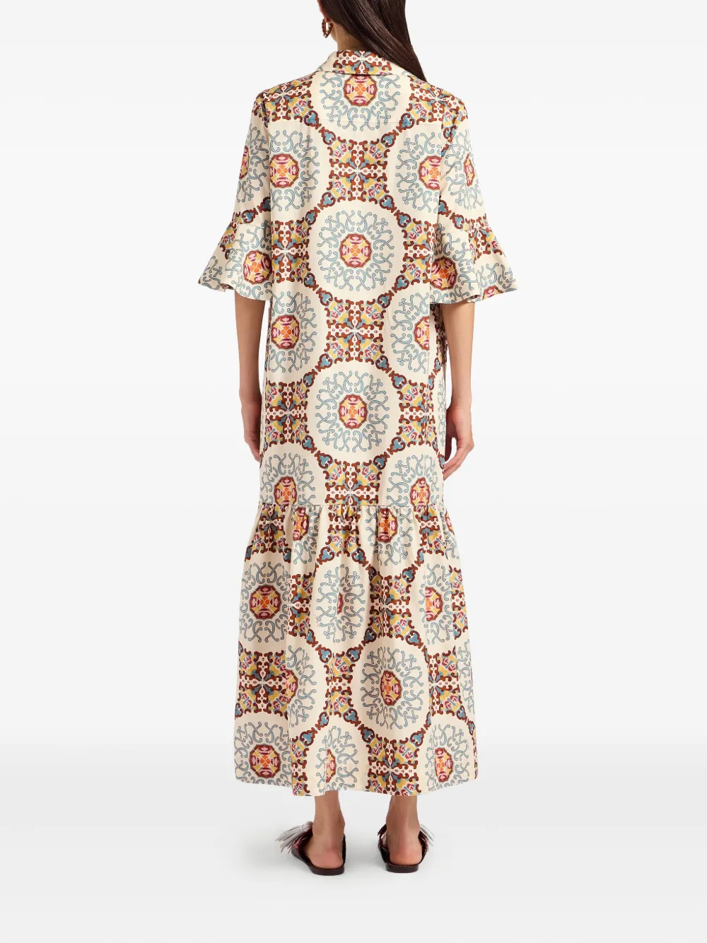 La DoubleJ Artemis patterned maxi dress Beige