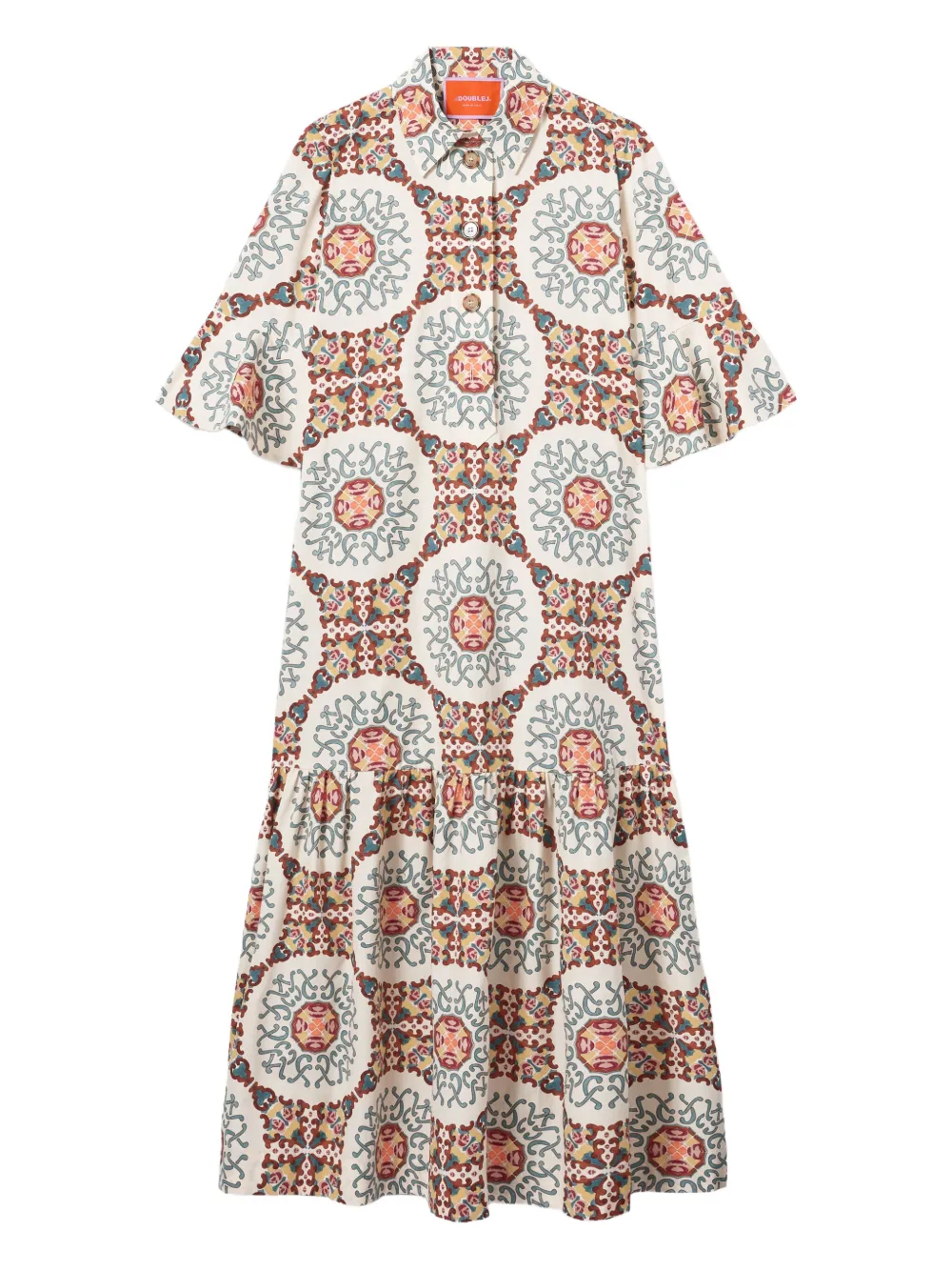 La DoubleJ Artemis patterned maxi dress Beige