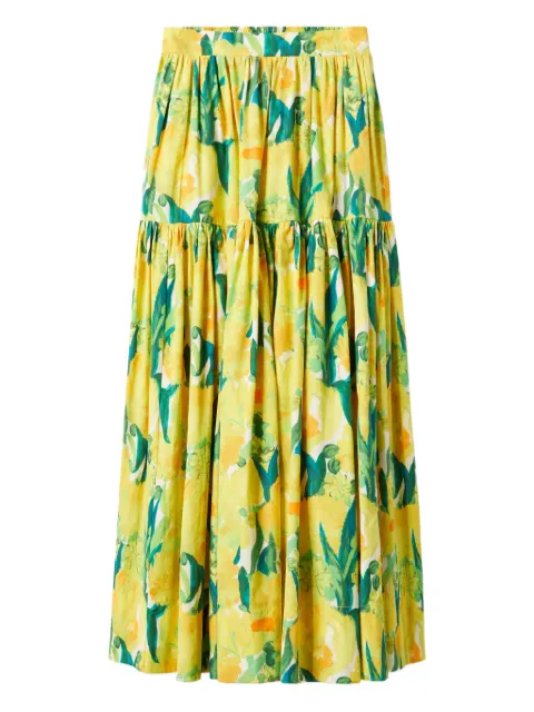 La DoubleJ floral-print midi skirt
