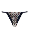 La DoubleJ Fonda geometric-print string bikini bottom - White