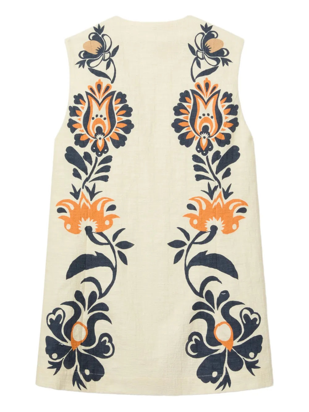 La DoubleJ floral sleeveless tunic dress Beige