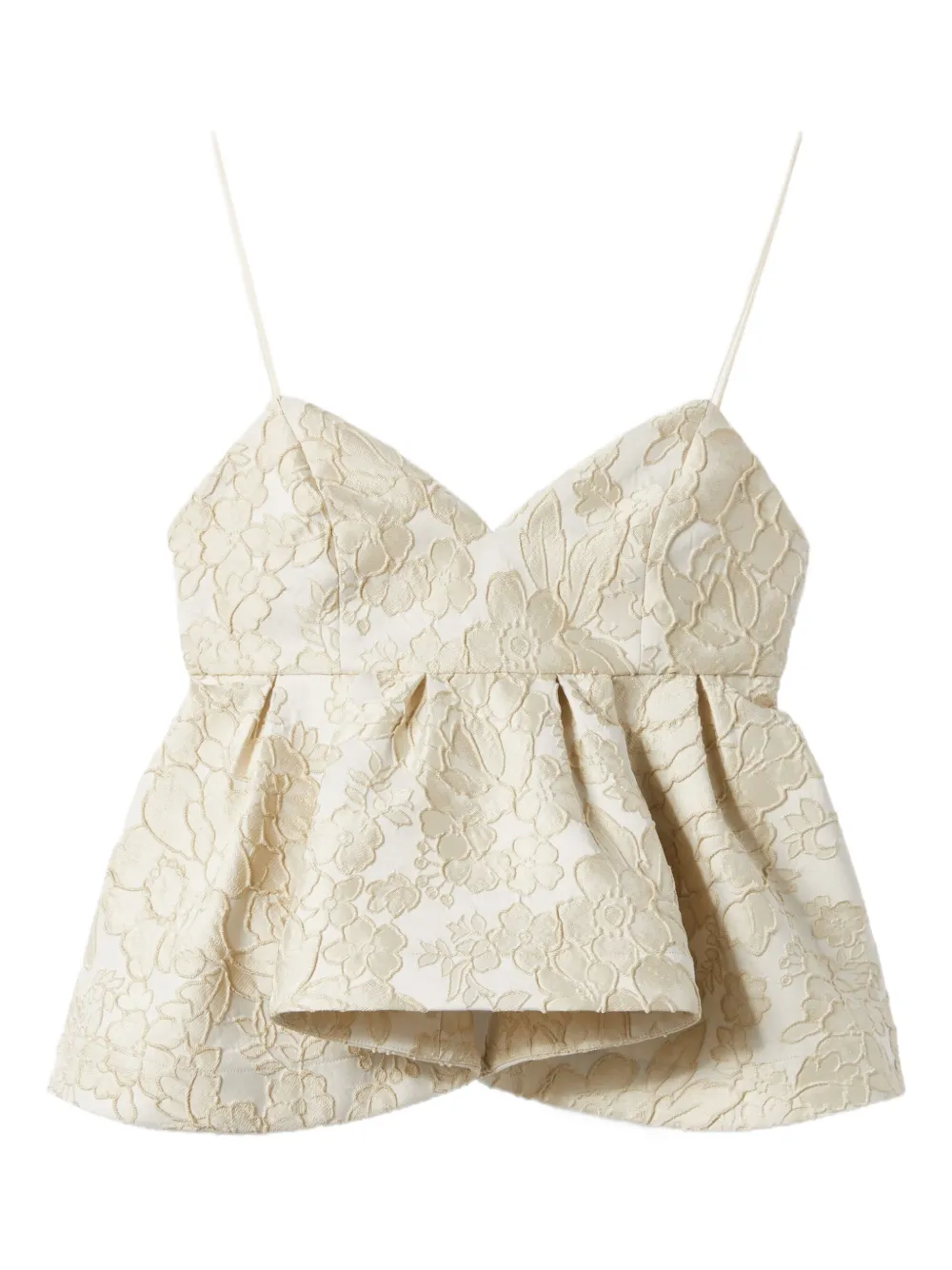 La DoubleJ top con peplum y encaje floral | neutro | Image 1