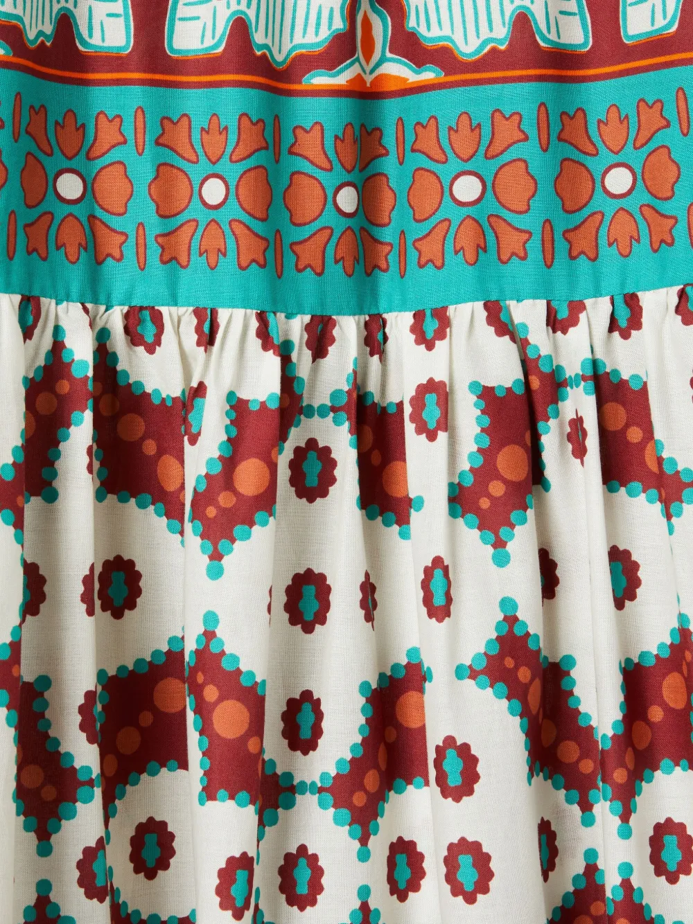 La DoubleJ Pagoda-print maxi skirt Wit