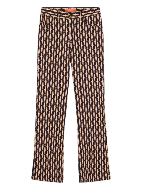 La DoubleJ geometric-print flare jeans