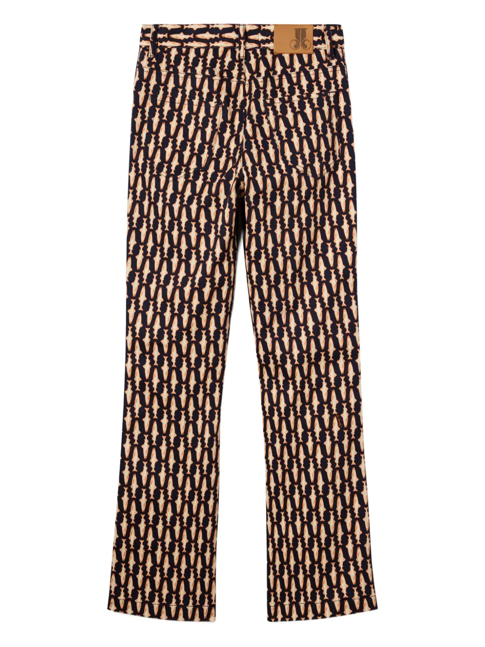 La DoubleJ Flared jeans met geometrische print Blauw