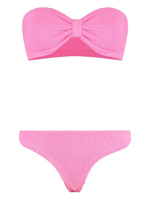 Hunza G Tina textured bandeau bikini