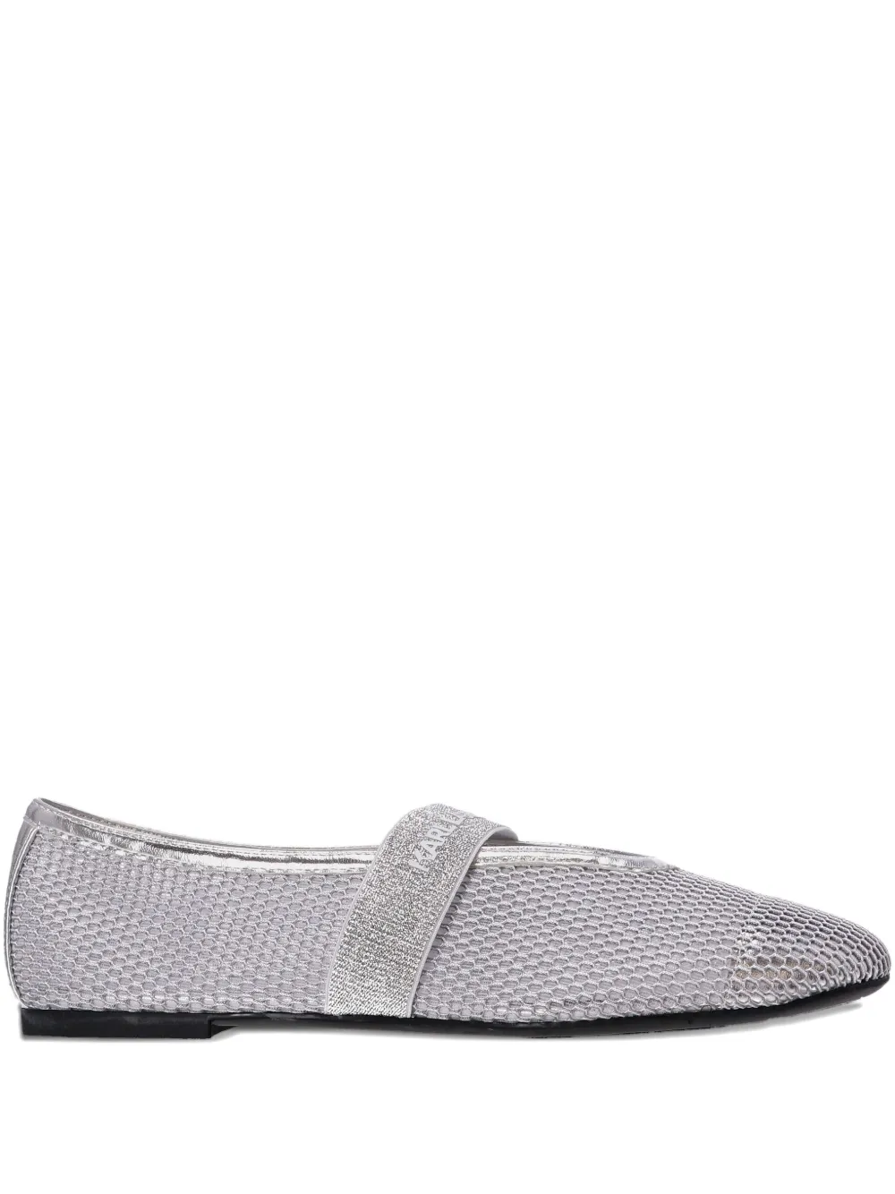 Karl Lagerfeld Mesh ballerina's Zilver