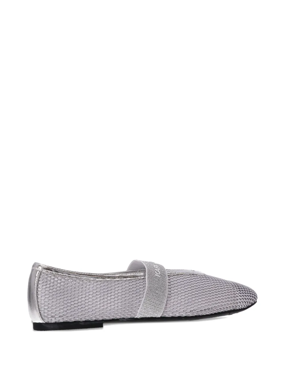 Karl Lagerfeld mesh ballerina shoes Silver