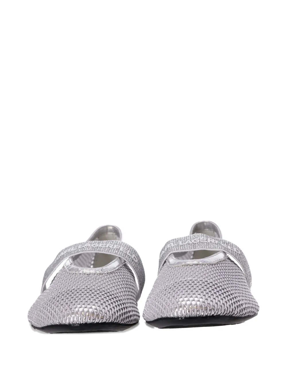 Karl Lagerfeld mesh ballerina shoes Silver