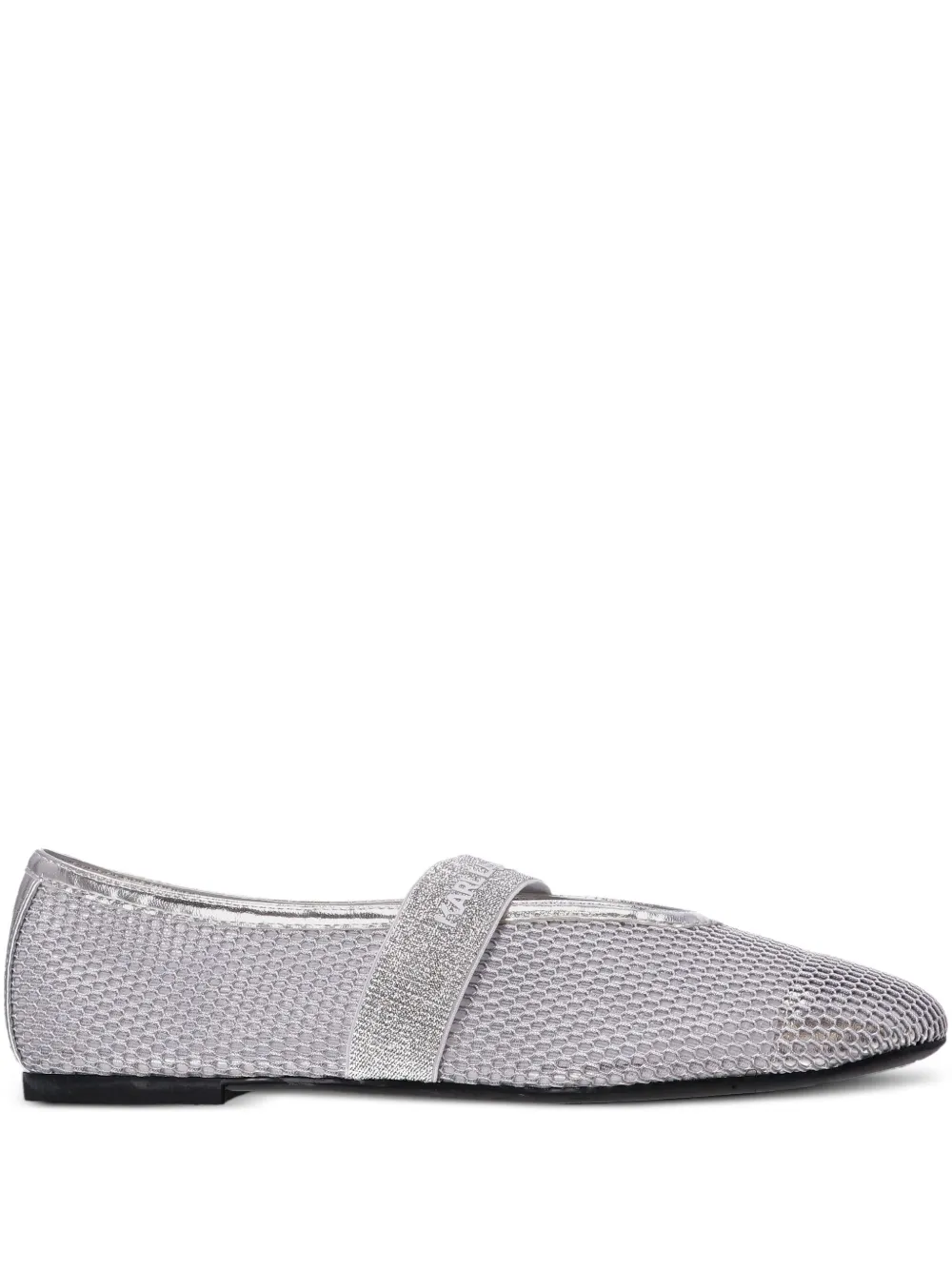 Karl Lagerfeld Mesh ballerina's Zilver