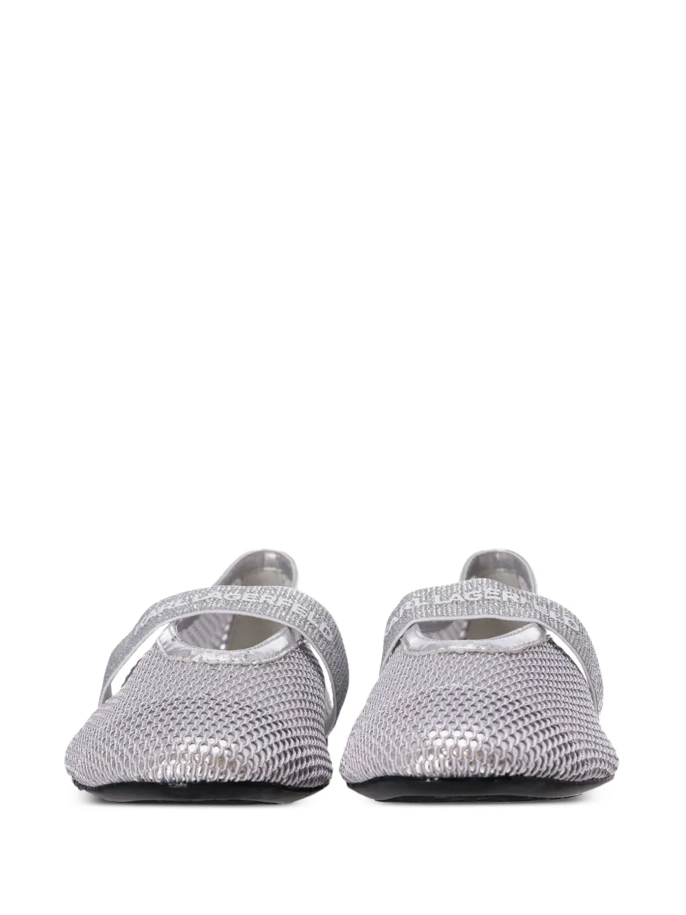 Karl Lagerfeld Mesh ballerina's Zilver
