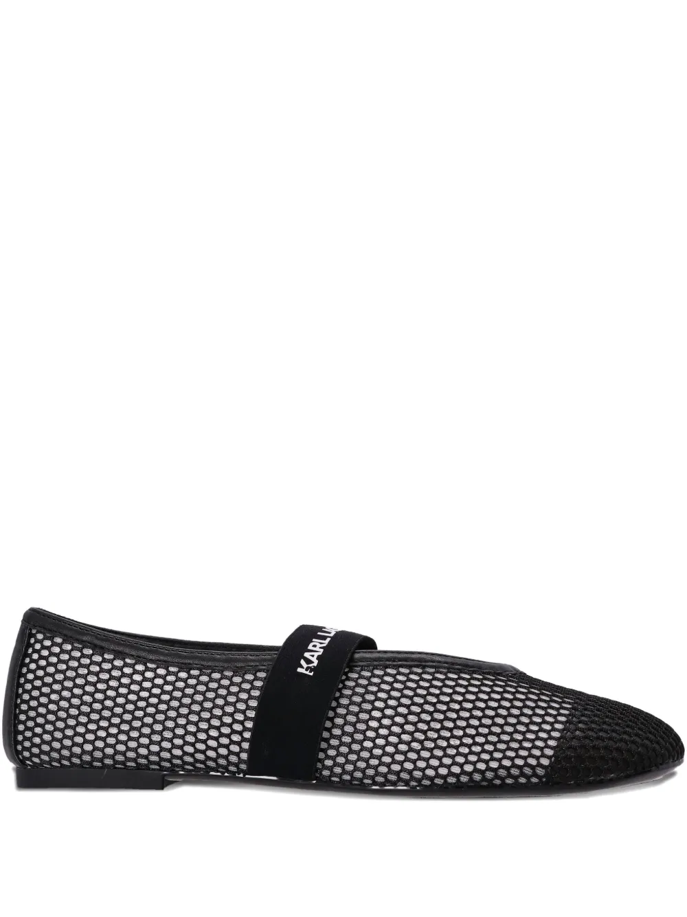 Karl Lagerfeld mesh ballerina shoes Black