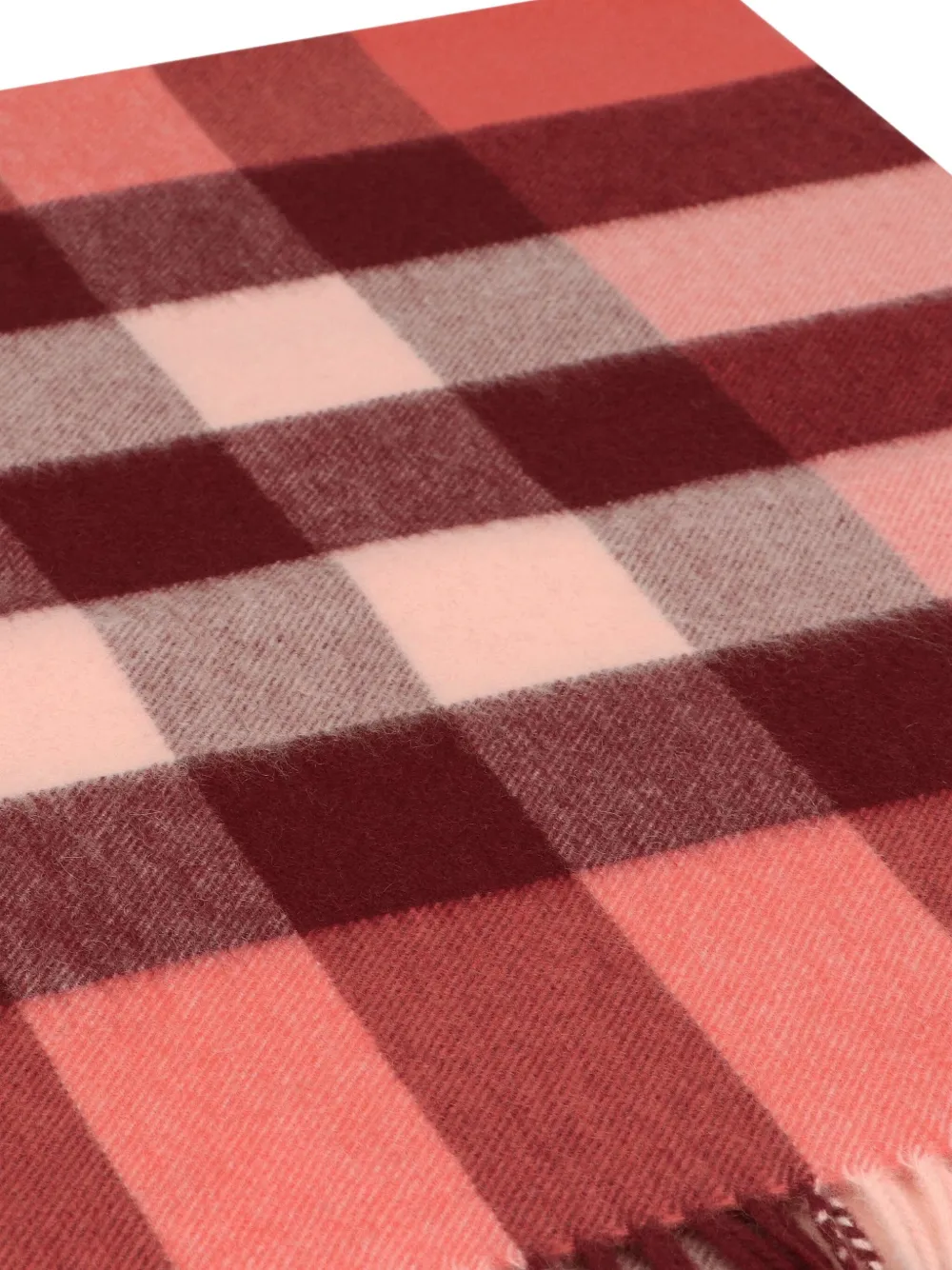 Burberry check-pattern fringed scarf - Rood