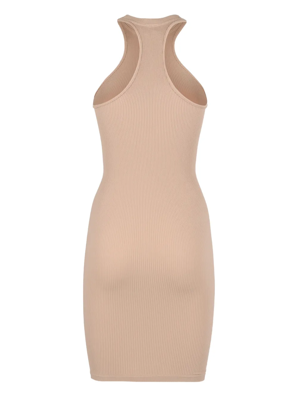 ANDREĀDAMO Geribbelde halterjurk - Beige