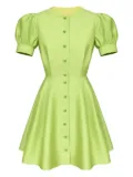 POST MERIDIEM button-down mini dress - Green