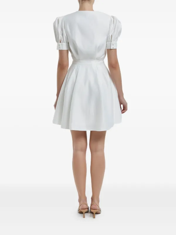 POST MERIDIEM Vestido Corto Con Botones Blanco FARFETCH CO