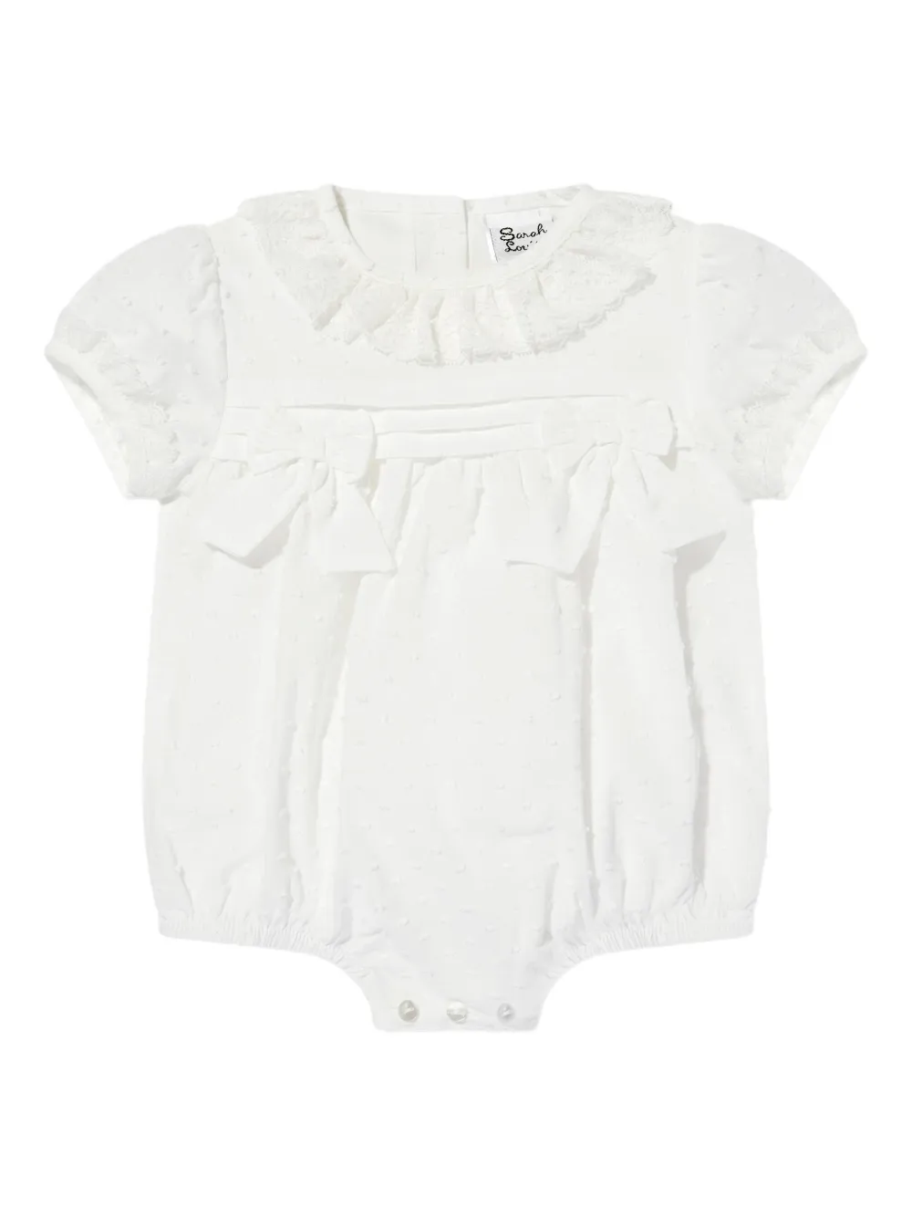 Sarah louise kids lace-trimmed body set - Wit