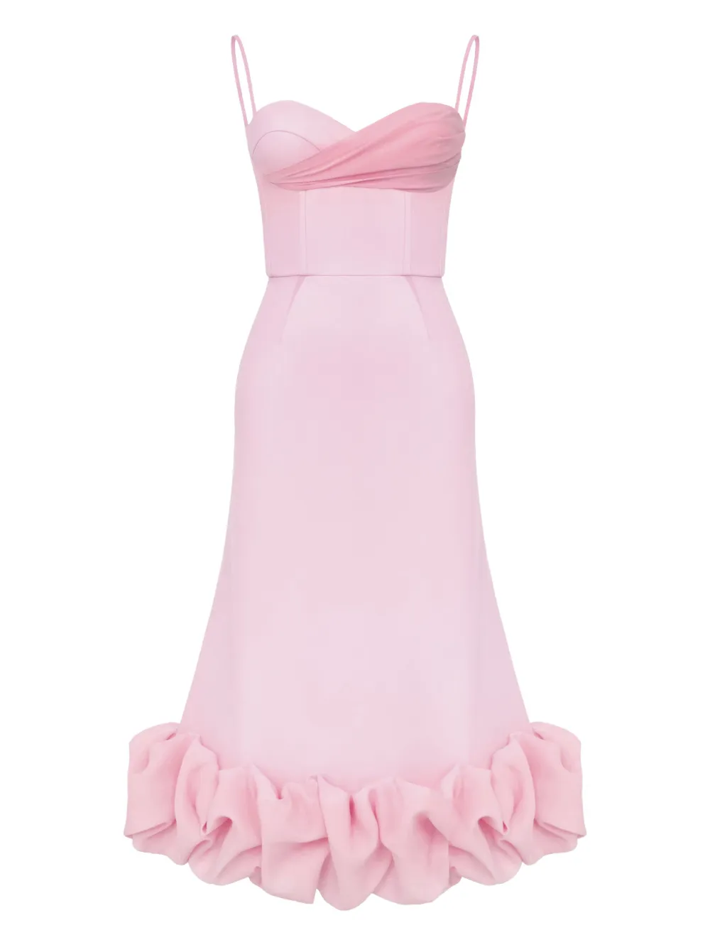 POST MERIDIEM draped-bodice flounced bustier dress | Pink | Image 1