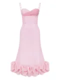 POST MERIDIEM draped-bodice flounced bustier dress - Pink