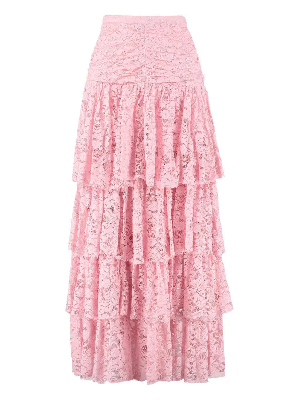 LoveShackFancy Marsala tiered lace maxi skirt - Roze