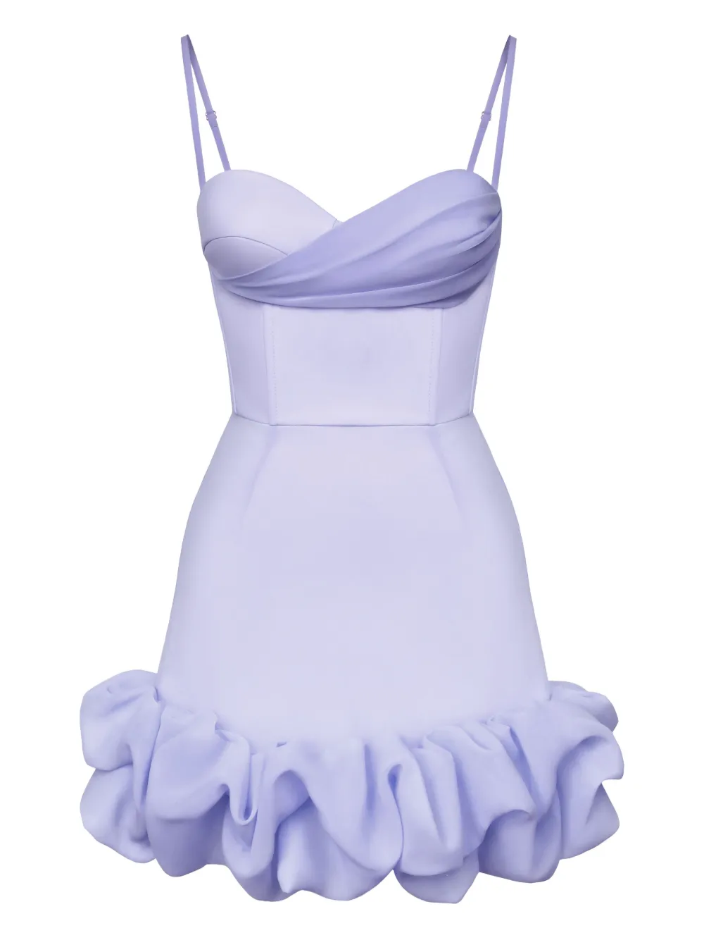 POST MERIDIEM draped ruffle bustier mini dress | Purple | Image 1