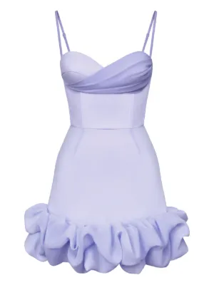 david koma purple mini dress David Koma Hip Tie Sequin Mini Dress in Purple