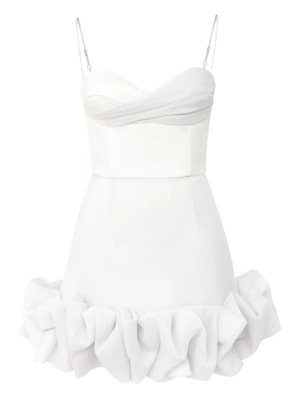 POST MERIDIEM robe courte volantée à design drapé | blanc | Image 1