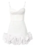 POST MERIDIEM draped ruffle mini dress - White