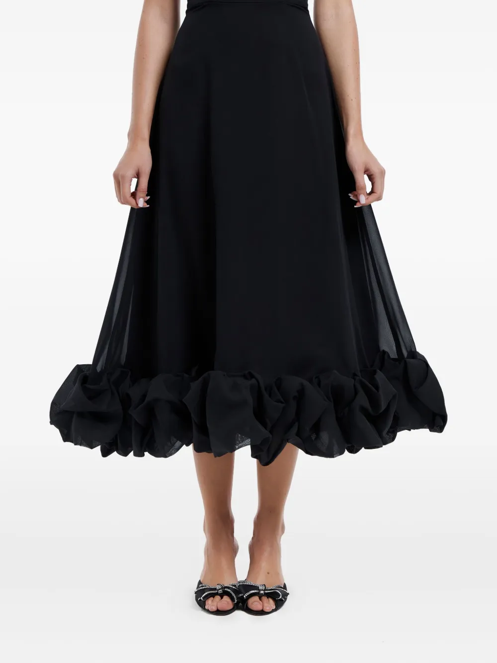 Flounce Bustier Midi Dress
