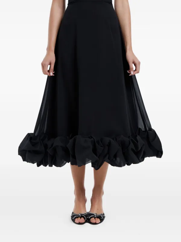 knee length dresses for ladies Flounce Bustier Midi Dress – POST MERIDIEM main image 1
