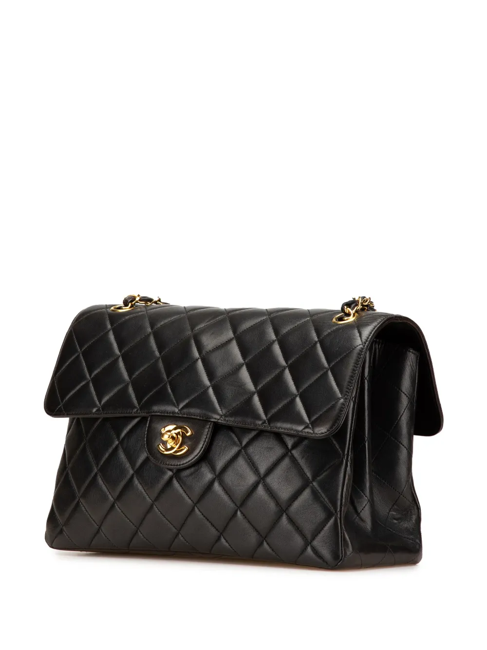 Pre-owned Chanel 1996-1997 Jumbo Lambskin Double Sided Flap Shoulder Bag