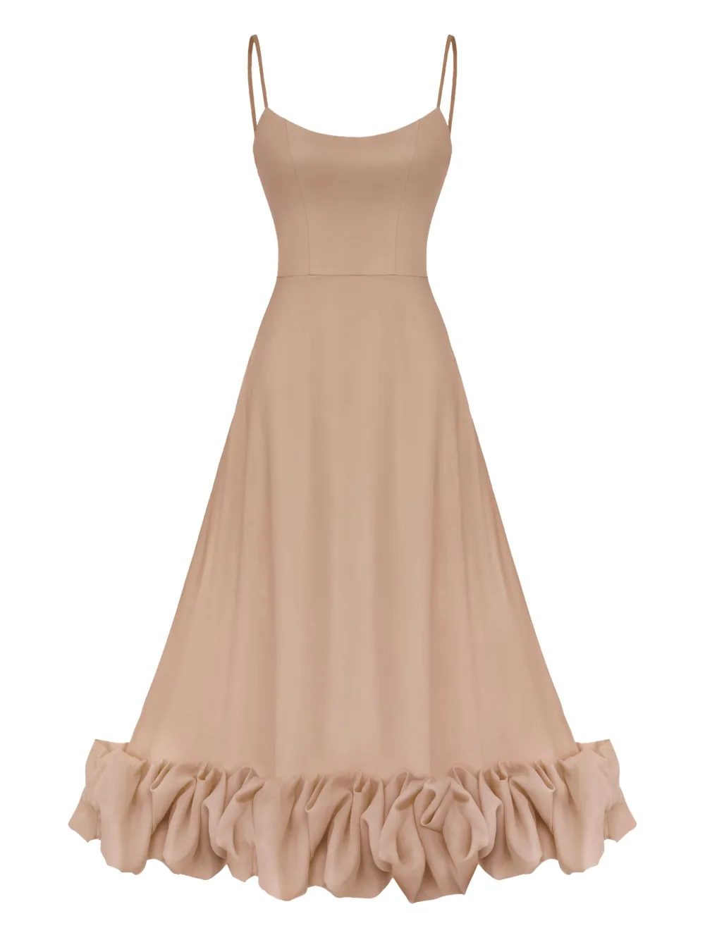 flounce bustier midi dress