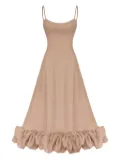 POST MERIDIEM flounce bustier midi dress - Gold