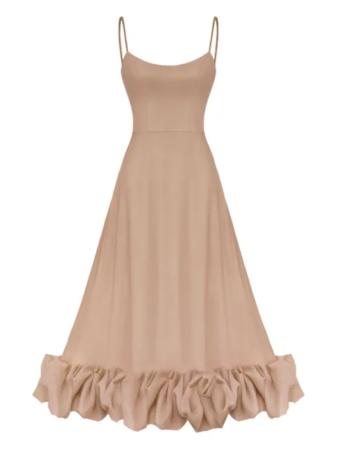 POST MERIDIEM flounce bustier midi dress
