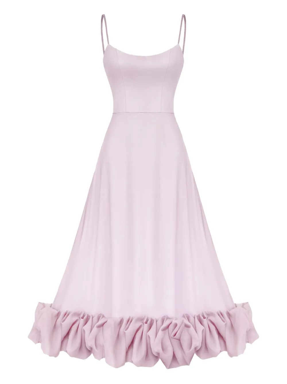 POST MERIDIEM ruffle-hem bustier midi dress | Pink | Image 1