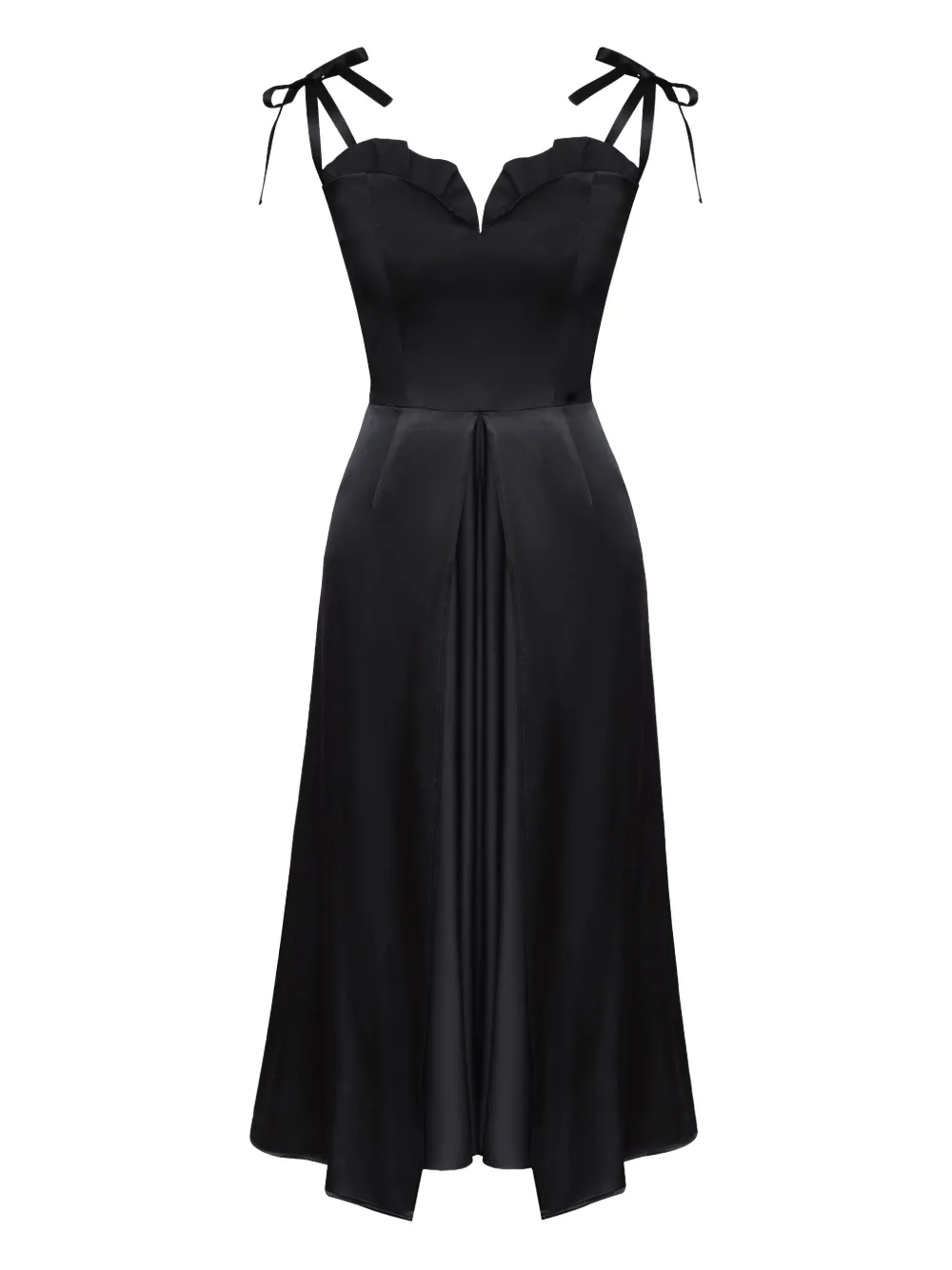 POST MERIDIEM Flowy Slit midi dress | Black | Image 1